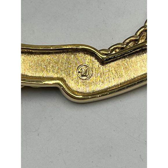 SWAROVSKI Swan Vintage 1990's
Gold Black Enamel Classic Statement Necklace - Picture 5 of 11